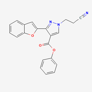 molecular formula C21H15N3O3 B5151124 Phenyl 3-(1-benzofuran-2-yl)-1-(2-cyanoethyl)pyrazole-4-carboxylate 