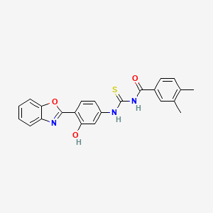 molecular formula C23H19N3O3S B5151376 N-[[4-(1,3-benzoxazol-2-yl)-3-hydroxyphenyl]carbamothioyl]-3,4-dimethylbenzamide 