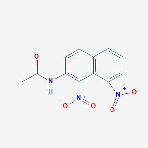 molecular formula C12H9N3O5 B515142 N-{1,8-bisnitro-2-naphthyl}acetamide 