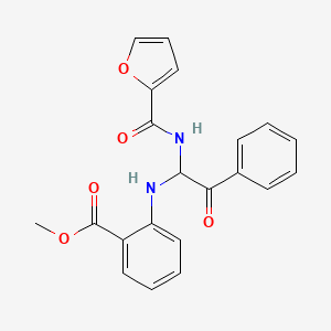 molecular formula C21H18N2O5 B5151618 Methyl 2-({1-[(furan-2-yl)formamido]-2-oxo-2-phenylethyl}amino)benzoate 