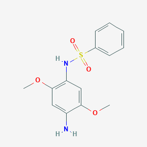 molecular formula C14H16N2O4S B515164 N-(4-amino-2,5-dimethoxyphenyl)benzenesulfonamide 