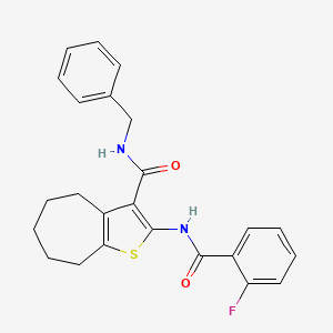 molecular formula C24H23FN2O2S B5151783 N-BENZYL-2-(2-FLUOROBENZAMIDO)-4H,5H,6H,7H,8H-CYCLOHEPTA[B]THIOPHENE-3-CARBOXAMIDE 