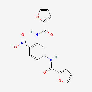 molecular formula C16H11N3O6 B5151788 N-[3-(furan-2-carbonylamino)-4-nitrophenyl]furan-2-carboxamide 