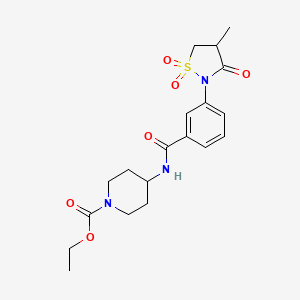 molecular formula C19H25N3O6S B5151808 ethyl 4-[3-(4-methyl-1,1,3-trioxo-1lambda6,2-thiazolidin-2-yl)benzamido]piperidine-1-carboxylate 