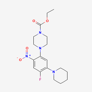 molecular formula C18H25FN4O4 B5151831 ethyl 4-(4-fluoro-2-nitro-5-piperidin-1-ylphenyl)piperazine-1-carboxylate 