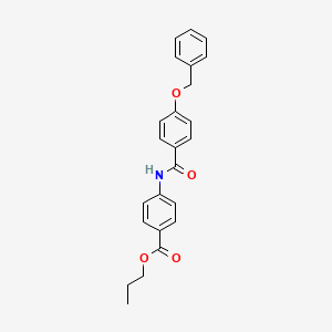 molecular formula C24H23NO4 B5151925 Propyl 4-[(4-phenylmethoxybenzoyl)amino]benzoate 