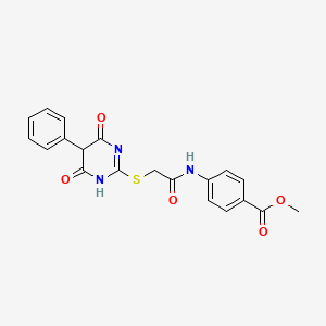 molecular formula C20H17N3O5S B5151951 METHYL 4-{2-[(4,6-DIOXO-5-PHENYL-1,4,5,6-TETRAHYDROPYRIMIDIN-2-YL)SULFANYL]ACETAMIDO}BENZOATE 