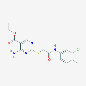 molecular formula C16H17ClN4O3S B5151977 ETHYL 4-AMINO-2-({[(3-CHLORO-4-METHYLPHENYL)CARBAMOYL]METHYL}SULFANYL)PYRIMIDINE-5-CARBOXYLATE 