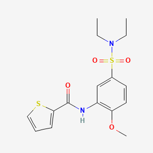 molecular formula C16H20N2O4S2 B5152040 N-[5-(diethylsulfamoyl)-2-methoxyphenyl]thiophene-2-carboxamide 