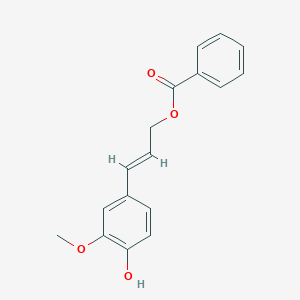 molecular formula C₁₇H₁₆O₄ B051521 Phenol, 4-[3-(benzoyloxy)-1-propenyl]-2-methoxy- CAS No. 4159-29-9