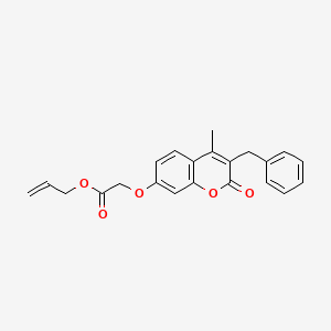molecular formula C22H20O5 B5152113 PROP-2-EN-1-YL 2-[(3-BENZYL-4-METHYL-2-OXO-2H-CHROMEN-7-YL)OXY]ACETATE 