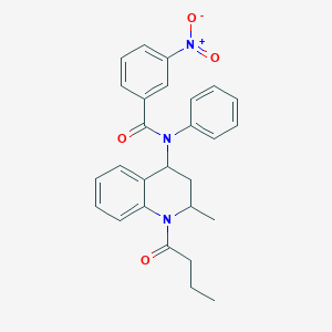 N-(1-butanoyl-2-methyl-3,4-dihydro-2H-quinolin-4-yl)-3-nitro-N-phenylbenzamide