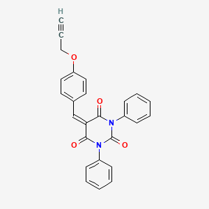 molecular formula C26H18N2O4 B5152385 1,3-Diphenyl-5-[(4-prop-2-ynoxyphenyl)methylidene]-1,3-diazinane-2,4,6-trione 