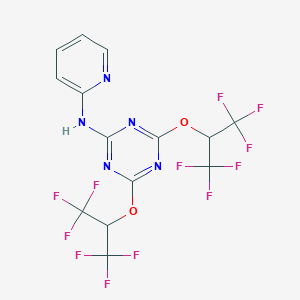 4,6-bis[(1,1,1,3,3,3-hexafluoropropan-2-yl)oxy]-N-(pyridin-2-yl)-1,3,5-triazin-2-amine