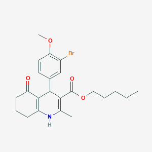 molecular formula C23H28BrNO4 B515243 Pentyl 4-(3-bromo-4-methoxyphenyl)-2-methyl-5-oxo-1,4,5,6,7,8-hexahydroquinoline-3-carboxylate 
