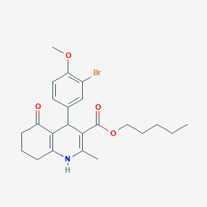 Pentyl 4-(3-bromo-4-methoxyphenyl)-2-methyl-5-oxo-1,4,5,6,7,8-hexahydroquinoline-3-carboxylate
