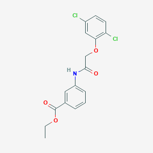 molecular formula C17H15Cl2NO4 B515248 ETHYL 3-[2-(2,5-DICHLOROPHENOXY)ACETAMIDO]BENZOATE 
