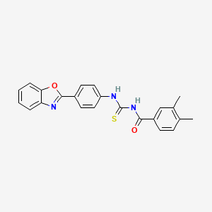 molecular formula C23H19N3O2S B5152509 N-{[4-(1,3-benzoxazol-2-yl)phenyl]carbamothioyl}-3,4-dimethylbenzamide 