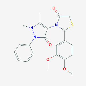 2-(3,4-dimethoxyphenyl)-3-(1,5-dimethyl-3-oxo-2-phenyl-2,3-dihydro-1H-pyrazol-4-yl)-1,3-thiazolidin-4-one
