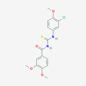 N-[(3-chloro-4-methoxyphenyl)carbamothioyl]-3,4-dimethoxybenzamide