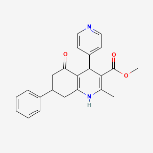 molecular formula C23H22N2O3 B5152588 Methyl 2-methyl-5-oxo-7-phenyl-4-(pyridin-4-yl)-1,4,5,6,7,8-hexahydroquinoline-3-carboxylate 