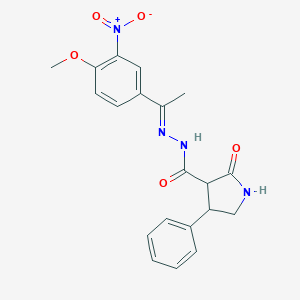 N'-(1-{3-nitro-4-methoxyphenyl}ethylidene)-2-oxo-4-phenyl-3-pyrrolidinecarbohydrazide