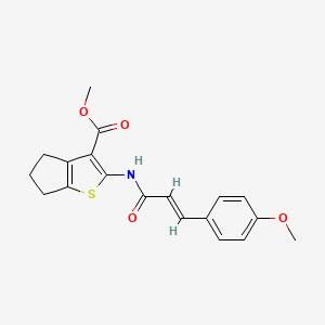 molecular formula C19H19NO4S B5152701 methyl 2-{[(2E)-3-(4-methoxyphenyl)prop-2-enoyl]amino}-5,6-dihydro-4H-cyclopenta[b]thiophene-3-carboxylate 