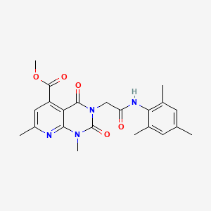 molecular formula C22H24N4O5 B5152706 METHYL 1,7-DIMETHYL-2,4-DIOXO-3-{[(2,4,6-TRIMETHYLPHENYL)CARBAMOYL]METHYL}-1H,2H,3H,4H-PYRIDO[2,3-D]PYRIMIDINE-5-CARBOXYLATE 