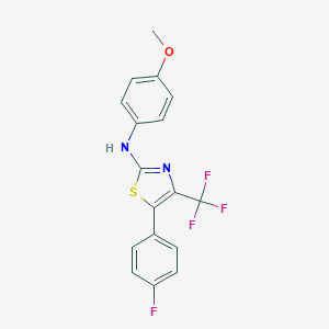 molecular formula C17H12F4N2OS B515271 5-(4-fluorophenyl)-N-(4-methoxyphenyl)-4-(trifluoromethyl)-1,3-thiazol-2-amine 