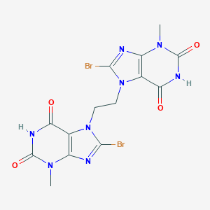 molecular formula C14H12Br2N8O4 B515274 8-bromo-7-[2-(8-bromo-3-methyl-2,6-dioxo-1,2,3,6-tetrahydro-7H-purin-7-yl)ethyl]-3-methyl-3,7-dihydro-1H-purine-2,6-dione 