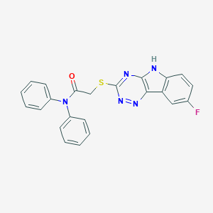 2-[(8-fluoro-5H-[1,2,4]triazino[5,6-b]indol-3-yl)sulfanyl]-N,N-diphenylacetamide