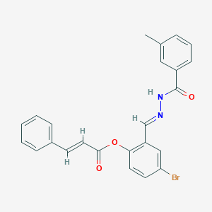 4-Bromo-2-(2-(3-methylbenzoyl)carbohydrazonoyl)phenyl 3-phenylacrylate