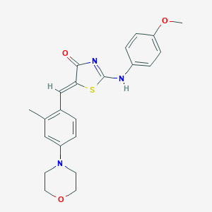 molecular formula C22H23N3O3S B515292 (5Z)-2-(4-methoxyanilino)-5-[(2-methyl-4-morpholin-4-ylphenyl)methylidene]-1,3-thiazol-4-one 