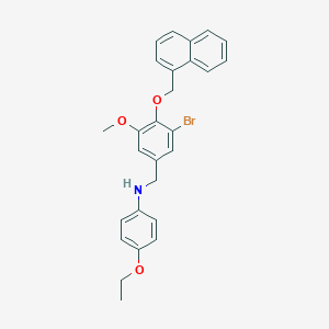 molecular formula C27H26BrNO3 B515294 N-[3-bromo-5-methoxy-4-(naphthalen-1-ylmethoxy)benzyl]-4-ethoxyaniline 