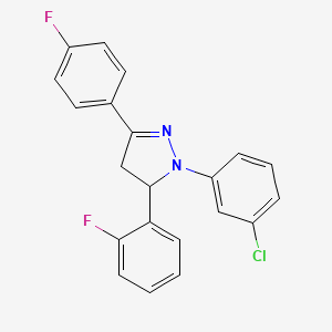 1-(3-chlorophenyl)-5-(2-fluorophenyl)-3-(4-fluorophenyl)-4,5-dihydro-1H-pyrazole
