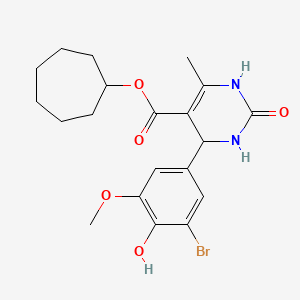 cycloheptyl 4-(3-bromo-4-hydroxy-5-methoxyphenyl)-6-methyl-2-oxo-1,2,3,4-tetrahydro-5-pyrimidinecarboxylate