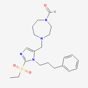 4-{[2-(ethylsulfonyl)-1-(3-phenylpropyl)-1H-imidazol-5-yl]methyl}-1,4-diazepane-1-carbaldehyde