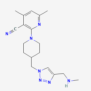 4,6-dimethyl-2-[4-({4-[(methylamino)methyl]-1H-1,2,3-triazol-1-yl}methyl)-1-piperidinyl]nicotinonitrile bis(trifluoroacetate)