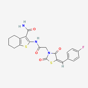 2-({[5-(4-fluorobenzylidene)-2,4-dioxo-1,3-thiazolidin-3-yl]acetyl}amino)-4,5,6,7-tetrahydro-1-benzothiophene-3-carboxamide