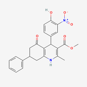 molecular formula C24H22N2O6 B5153003 Methyl 4-(4-hydroxy-3-nitrophenyl)-2-methyl-5-oxo-7-phenyl-1,4,5,6,7,8-hexahydroquinoline-3-carboxylate CAS No. 5476-43-7