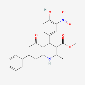 molecular formula C24H22N2O6 B5153003 methyl 4-(4-hydroxy-3-nitrophenyl)-2-methyl-5-oxo-7-phenyl-1,4,5,6,7,8-hexahydro-3-quinolinecarboxylate CAS No. 5476-43-7