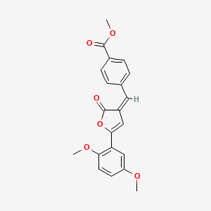 molecular formula C21H18O6 B5153045 Methyl 4-{[(3Z)-5-(2,5-dimethoxyphenyl)-2-oxo-2,3-dihydrofuran-3-ylidene]methyl}benzoate 