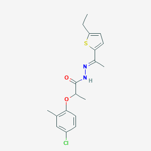 molecular formula C18H21ClN2O2S B515307 2-(4-chloro-2-methylphenoxy)-N'-[1-(5-ethyl-2-thienyl)ethylidene]propanohydrazide 