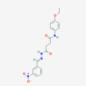 molecular formula C19H20N4O5 B515319 N-(4-Ethoxyphenyl)-4-(2-(3-nitrobenzylidene)hydrazino)-4-oxobutanamide 
