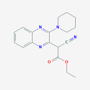 molecular formula C18H20N4O2 B5153191 Ethyl 2-cyano-2-(3-piperidin-1-ylquinoxalin-2-yl)acetate 