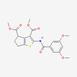 molecular formula C20H21NO7S B5153243 dimethyl 2-{[(3,5-dimethoxyphenyl)carbonyl]amino}-5,6-dihydro-4H-cyclopenta[b]thiophene-3,4-dicarboxylate 