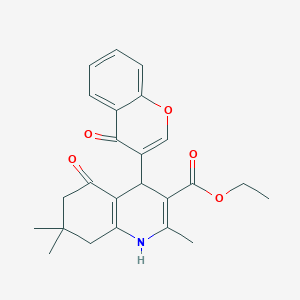 molecular formula C24H25NO5 B5153269 ethyl 2,7,7-trimethyl-5-oxo-4-(4-oxo-4H-chromen-3-yl)-1,4,5,6,7,8-hexahydroquinoline-3-carboxylate 