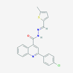molecular formula C22H16ClN3OS B515329 2-(4-chlorophenyl)-N'-[(5-methyl-2-thienyl)methylene]-4-quinolinecarbohydrazide 