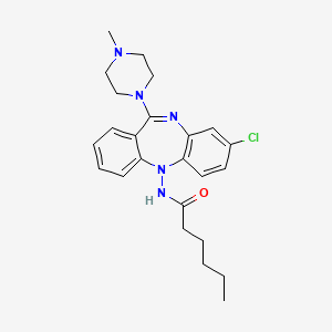 molecular formula C24H30ClN5O B5153291 N-[3-chloro-6-(4-methylpiperazin-1-yl)benzo[b][1,4]benzodiazepin-11-yl]hexanamide 