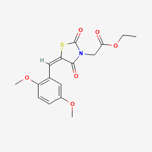 molecular formula C16H17NO6S B5153297 ethyl [(5E)-5-(2,5-dimethoxybenzylidene)-2,4-dioxo-1,3-thiazolidin-3-yl]acetate 